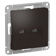 Розетка двойная компьютерная RJ45+RJ45 кат 5E SE AtlasDesign, мокко
