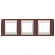 Рамка Unica хамелеон 3 поста горизонтальная гранат/белая