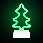 12-65 Светодиодный настольный светильник "Елка", 3Вт, питание 2*АА, цвет свечения зеленый, размеры: 185 х 85 х 285 мм