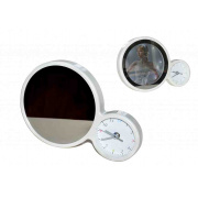 12-72 Зеркальная фоторамка, встроенные часы, размер 20.5x6.1x2.9см, цвет белый