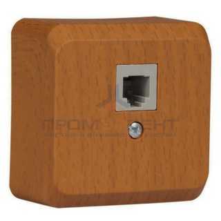 Розетка телефонная RJ-11 Этюд темный бук [уп 25шт]