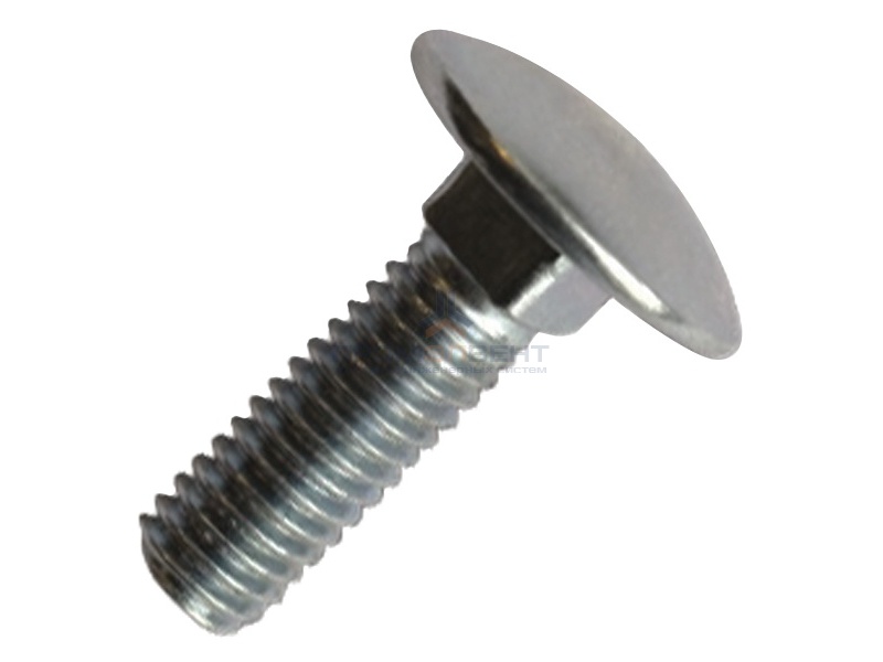 Винт с гладкой головкой и квадратным подголовником М6х25 оцинкованный DKC