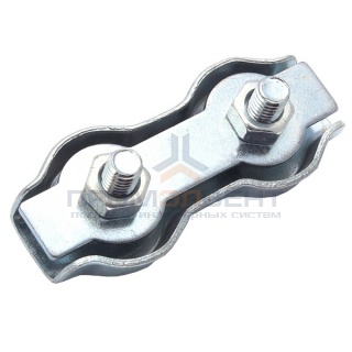 Зажим стальной 4мм Duplex для троса оцинкованный