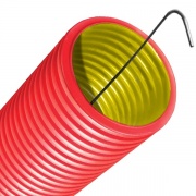 Труба двустенная гибкая DKC 140 мм, с протяжкой, с муфтой красная [бухта 50м]